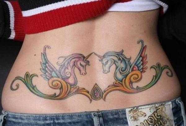 An arresting lower back tattoo idea for Girls and women