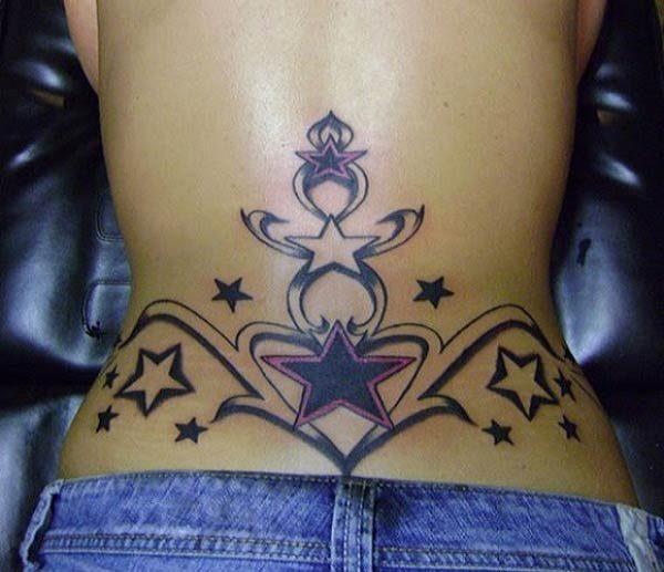 A pleasing tattoo on the lower back for girls