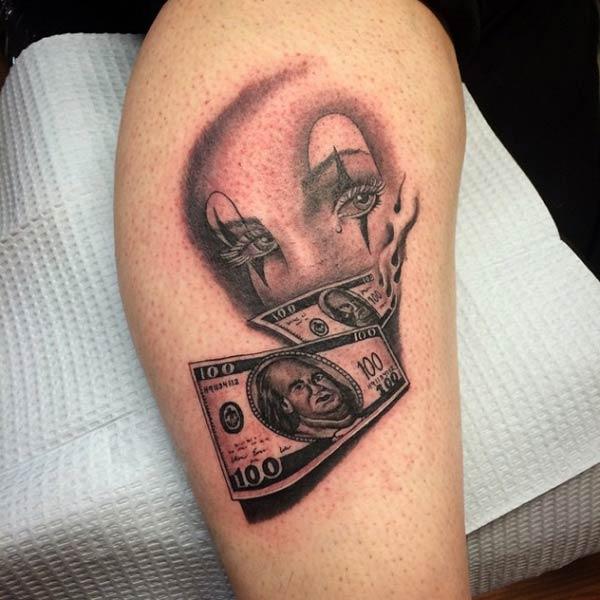 An appealing money tattoo design for Girls