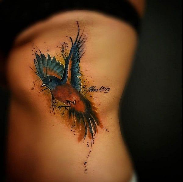 colorful bird tattoos