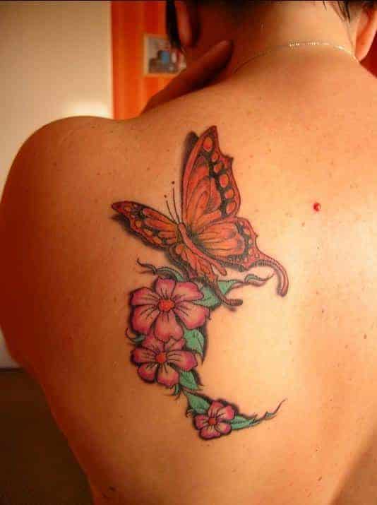 butterfly flower tattoos