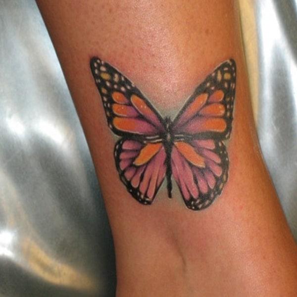 butterfly ankle tattoos