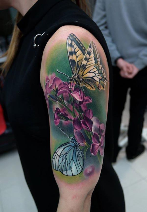colorful butterfly tattoos