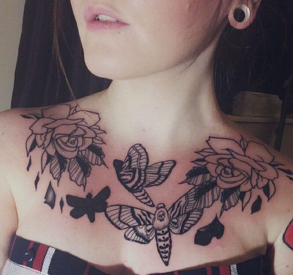 girl chest tattoos
