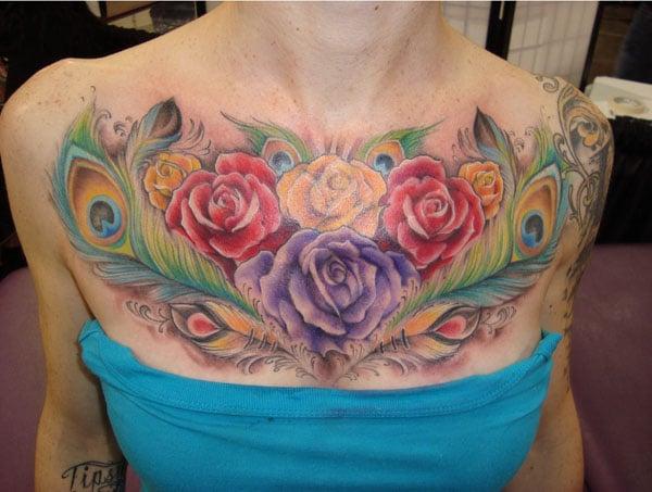 womens chest tattoos