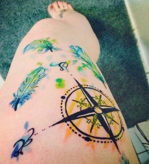 compass tattoo girl