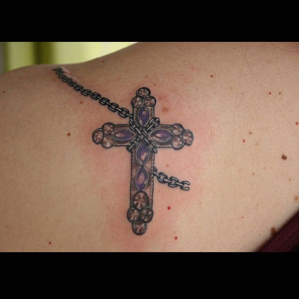 cross tattoos on back