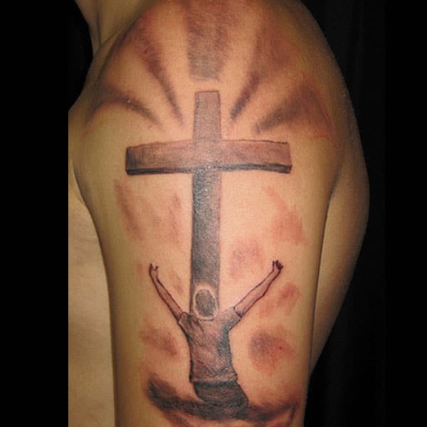 cross tattoos on arm