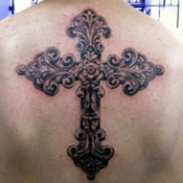 cross tattoo designs for back