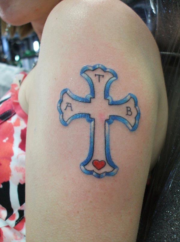 girly cross tattoos