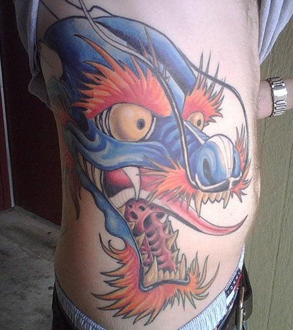 dragon tattoos on side
