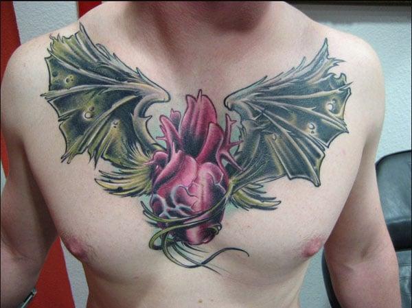 heart tattoo on chest