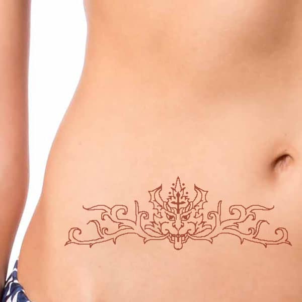 henna tattoo on stomach