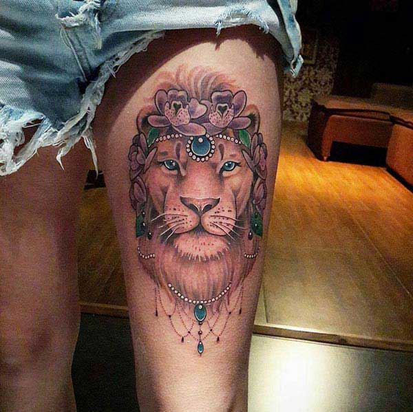 girly lion tattoos