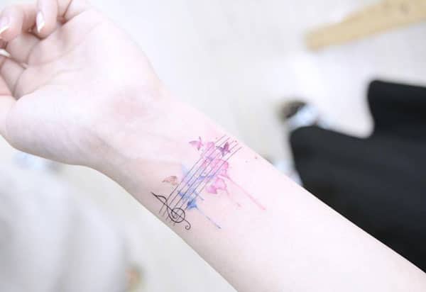 tattoos music on wrist