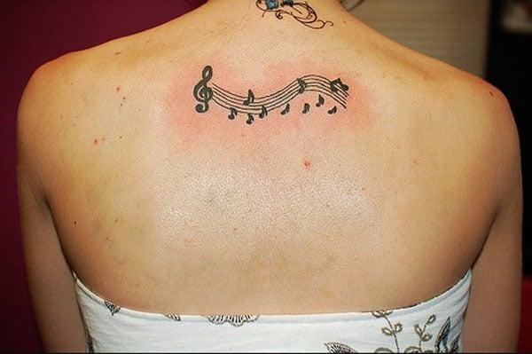 music tattoos on back