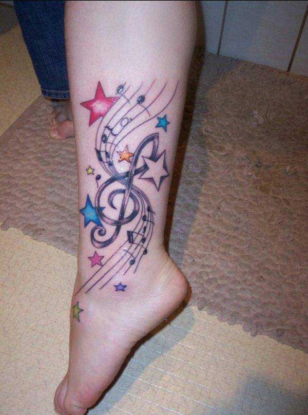leg music tattoos