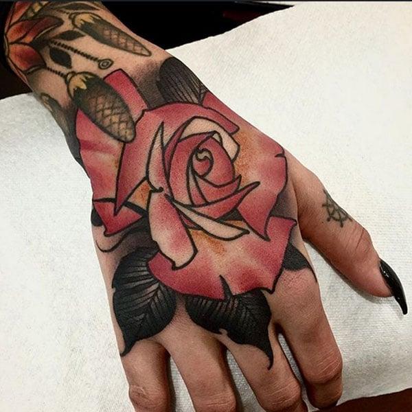 rose hand tattoos