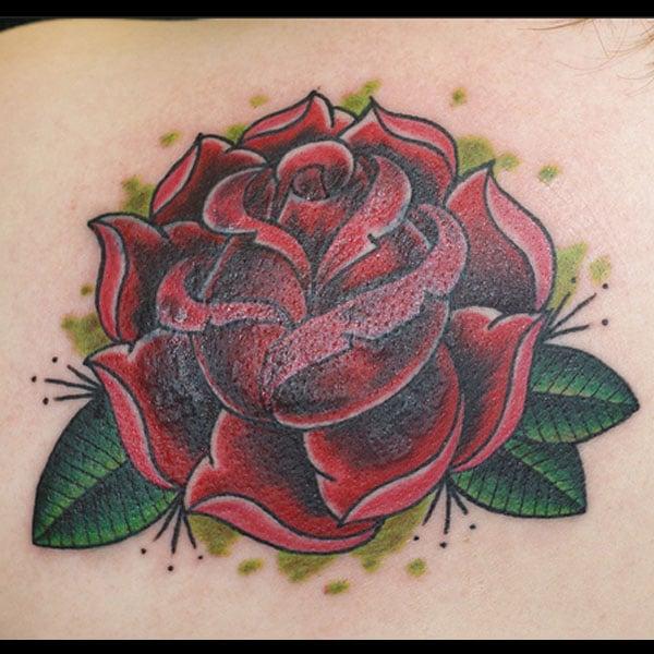 rose back tattoo designs