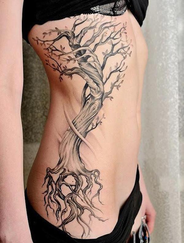 tree tattoo on side