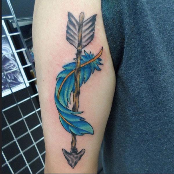 arrow and feather tattoo