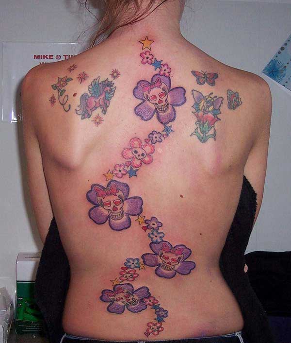 girly back tattoos