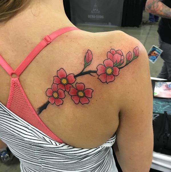 girl cherry blossom tattoos