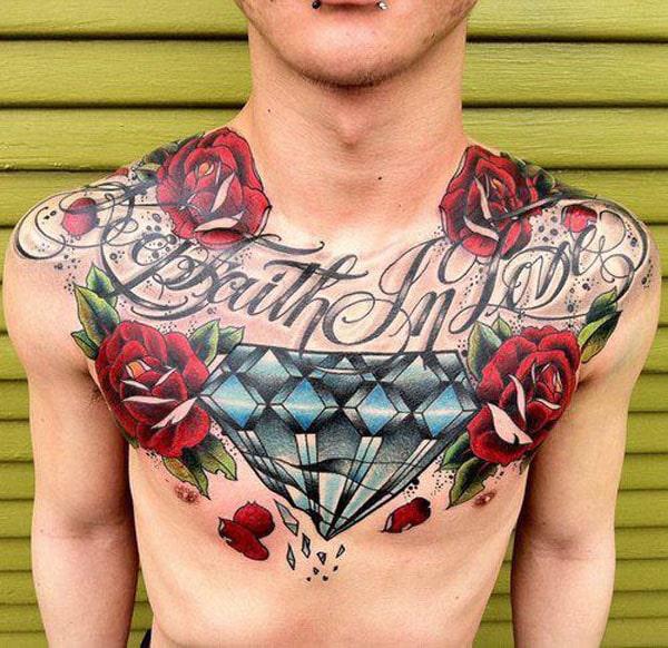 diamond tattoos on chest
