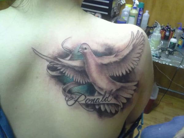 white dove tattoo