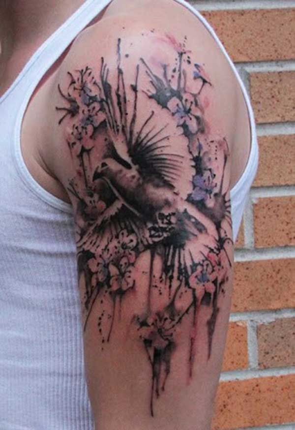 dove tattoo design on men shoulder