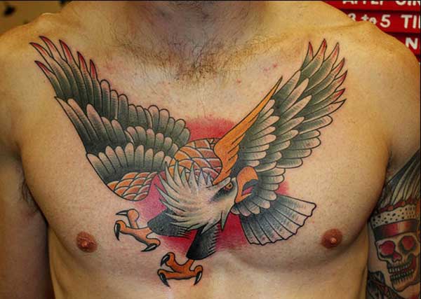 chest eagle tattoos