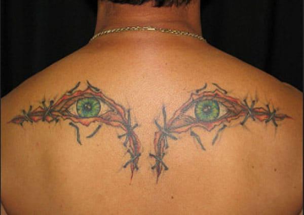 eye tattoo on the back