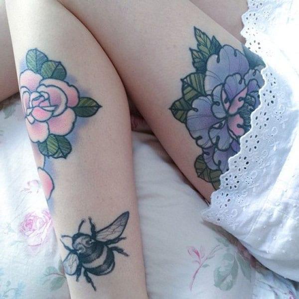 girls flower tattoos