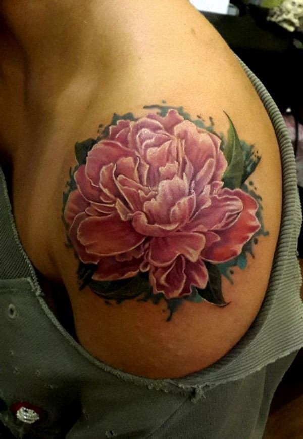 shoulder flower tattoos