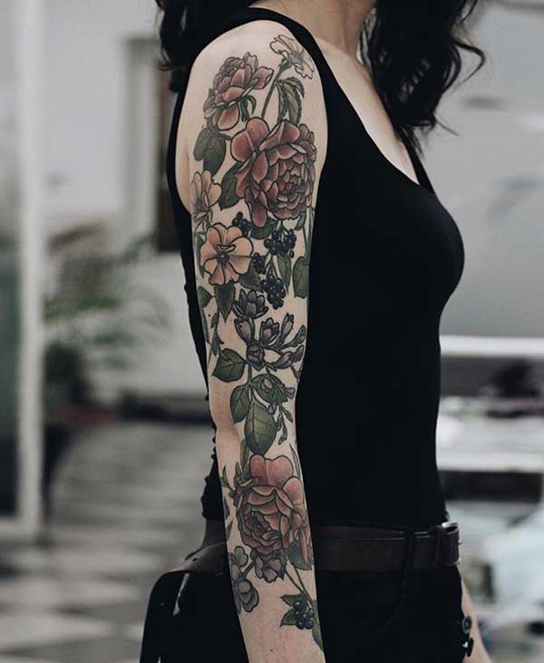 girly flower tattoos