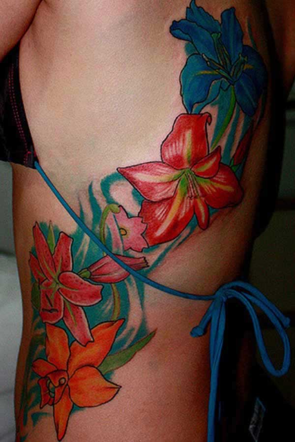 ladies flower tattoos