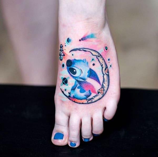 colourful foot tattoos