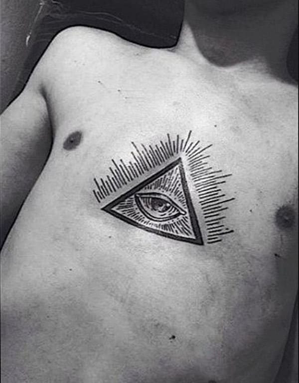 chest geometric tattoos