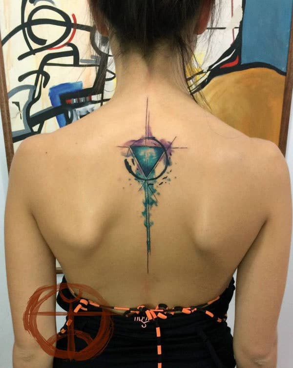 ladies geometric tattoos