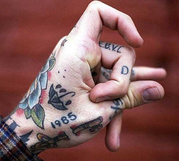 hand tattoo art