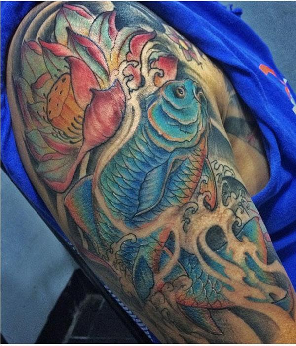 colourful koi fish tattoos