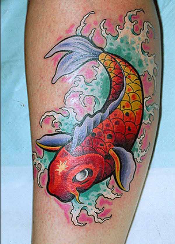 colored koi fish tattoos