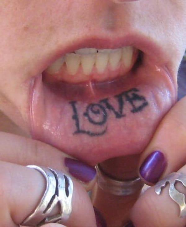 lip tattoos love designs