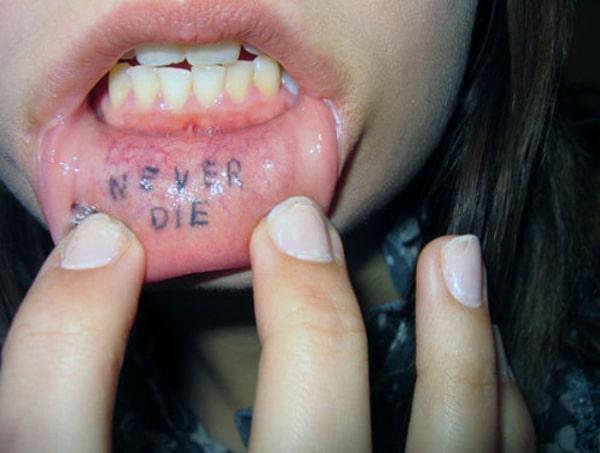 crazy inner lip tattoo