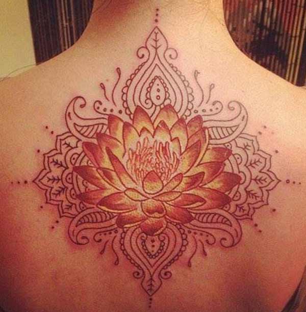 back lotus flower tattoos