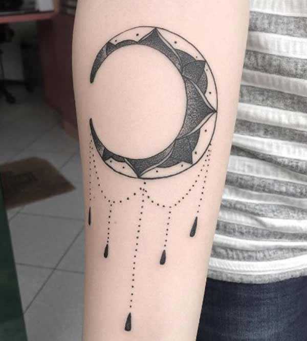 girl moon tattoos