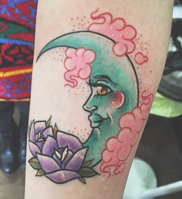 rose moon tattoos