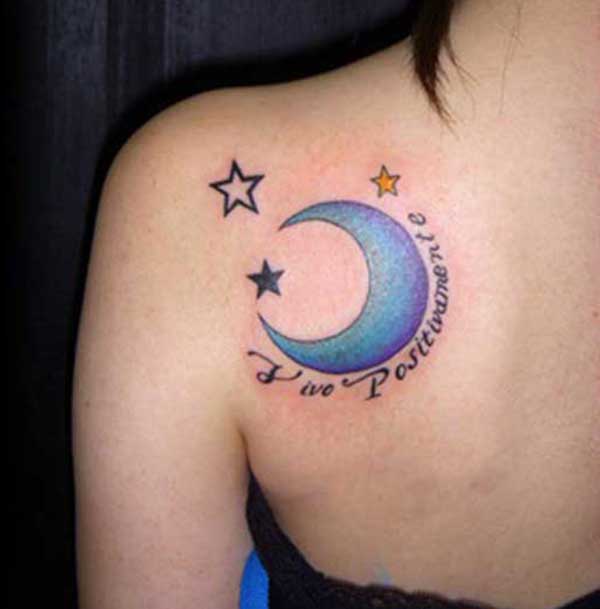 star and moon tattoos