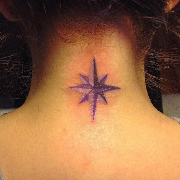 star tattoo on back of neck