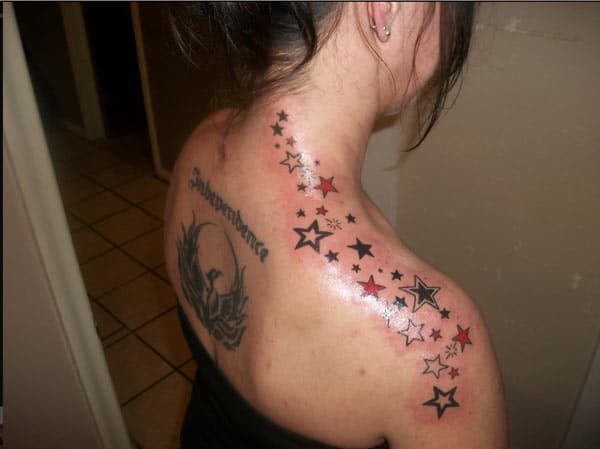 star tattoo on shoulder